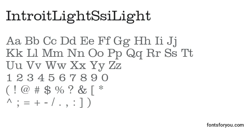 IntroitLightSsiLight Font – alphabet, numbers, special characters