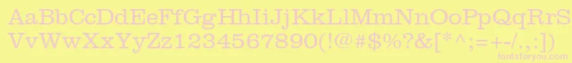 IntroitLightSsiLight-fontti – vaaleanpunaiset fontit keltaisella taustalla