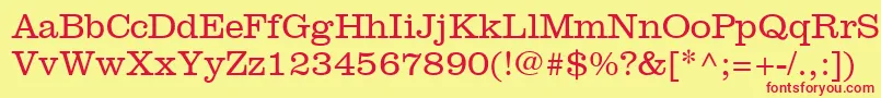 フォントIntroitLightSsiLight – 赤い文字の黄色い背景