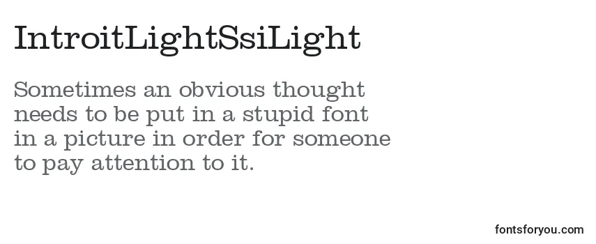 Review of the IntroitLightSsiLight Font