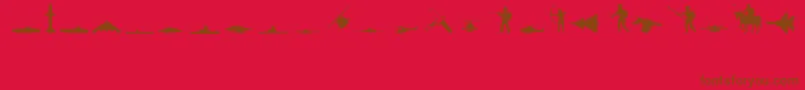 Military Font – Brown Fonts on Red Background