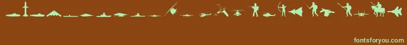 Military Font – Green Fonts on Brown Background