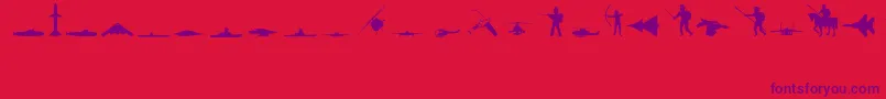 Military Font – Purple Fonts on Red Background