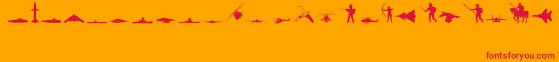 Military Font – Red Fonts on Orange Background