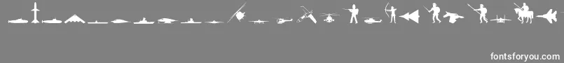 Military-Schriftart – Weiße Schriften auf grauem Hintergrund