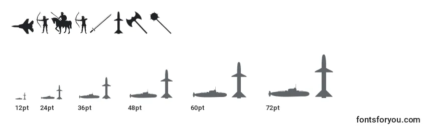 Размеры шрифта Military