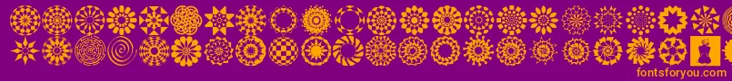 fuente WachOpArtSymbols – Fuentes Naranjas Sobre Fondo Morado