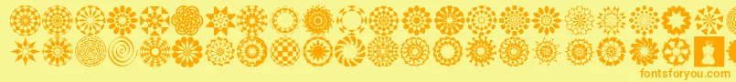 WachOpArtSymbols Font – Orange Fonts on Yellow Background