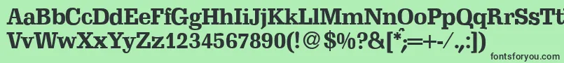 フォントS671SlabBold – 緑の背景に黒い文字