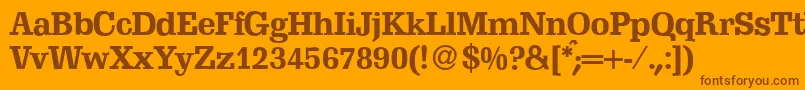 S671SlabBold Font – Brown Fonts on Orange Background