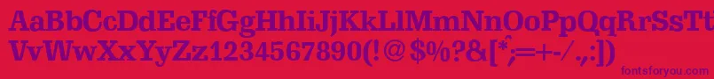 S671SlabBold Font – Purple Fonts on Red Background