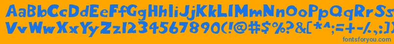 Eight1 Font – Blue Fonts on Orange Background