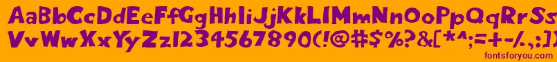 Eight1 Font – Purple Fonts on Orange Background