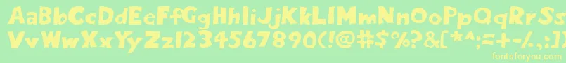 Eight1 Font – Yellow Fonts on Green Background