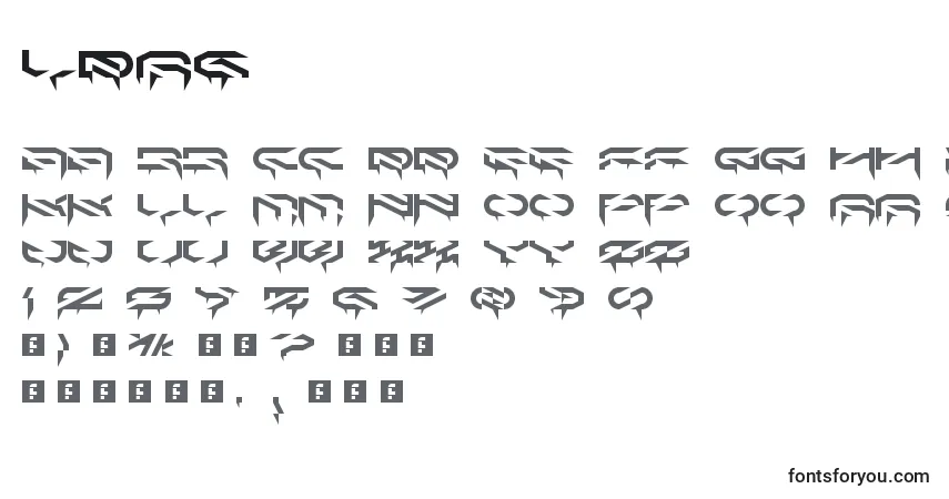 A fonte Ldr6 – alfabeto, números, caracteres especiais