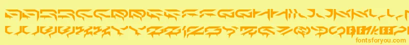 Ldr6 Font – Orange Fonts on Yellow Background