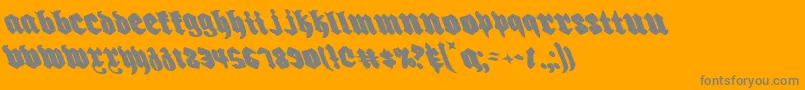 Biergartenleft-Schriftart – Graue Schriften auf orangefarbenem Hintergrund