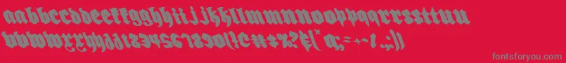 フォントBiergartenleft – 赤い背景に灰色の文字