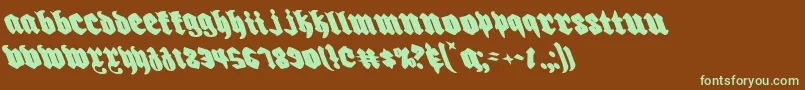 Biergartenleft-fontti – vihreät fontit ruskealla taustalla