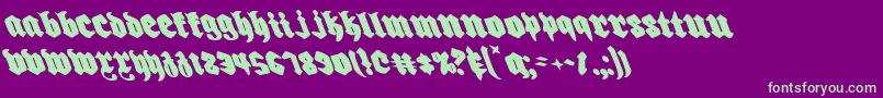 Biergartenleft Font – Green Fonts on Purple Background