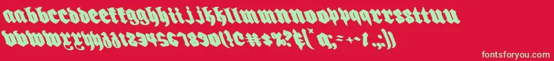 Biergartenleft Font – Green Fonts on Red Background