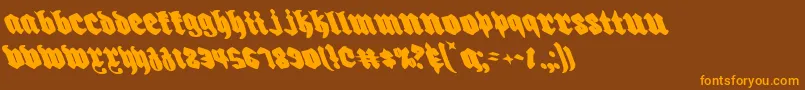 Biergartenleft Font – Orange Fonts on Brown Background