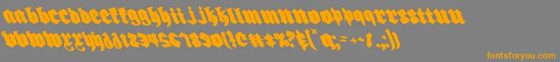 Biergartenleft-Schriftart – Orangefarbene Schriften auf grauem Hintergrund