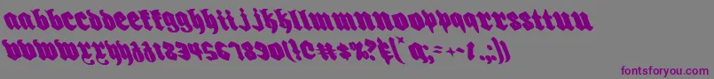 Шрифт Biergartenleft – фиолетовые шрифты на сером фоне