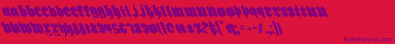 Biergartenleft Font – Purple Fonts on Red Background