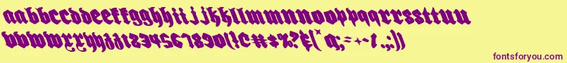 Biergartenleft Font – Purple Fonts on Yellow Background