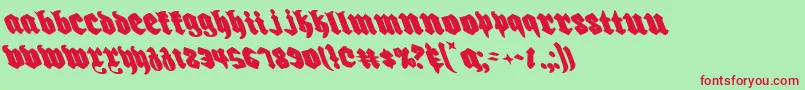 Biergartenleft Font – Red Fonts on Green Background