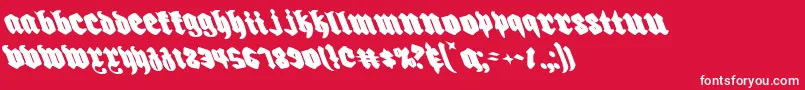 Biergartenleft Font – White Fonts on Red Background