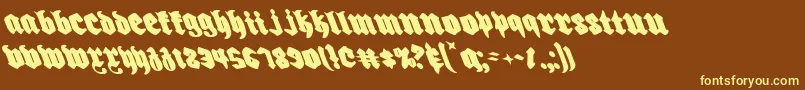 Biergartenleft Font – Yellow Fonts on Brown Background