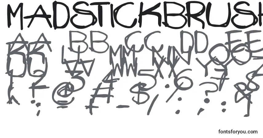 A fonte MadStickBrush – alfabeto, números, caracteres especiais