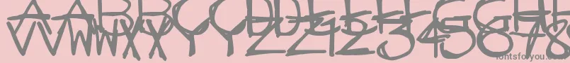 Police MadStickBrush – polices grises sur fond rose