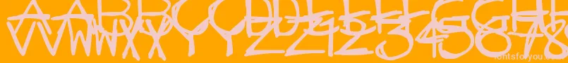 MadStickBrush-Schriftart – Rosa Schriften auf orangefarbenem Hintergrund