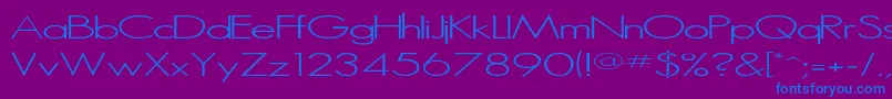 Microserif ffy-Schriftart – Blaue Schriften auf violettem Hintergrund