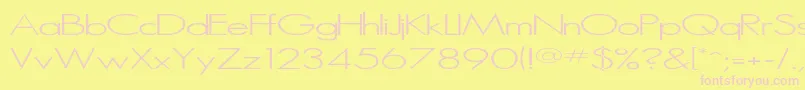 Microserif ffy-fontti – vaaleanpunaiset fontit keltaisella taustalla