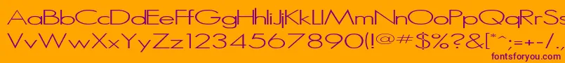 Microserif ffy-Schriftart – Violette Schriften auf orangefarbenem Hintergrund