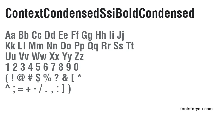 Czcionka ContextCondensedSsiBoldCondensed – alfabet, cyfry, specjalne znaki