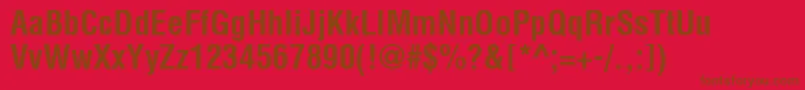 ContextCondensedSsiBoldCondensed-Schriftart – Braune Schriften auf rotem Hintergrund