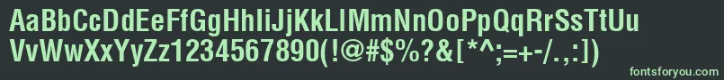 ContextCondensedSsiBoldCondensed-Schriftart – Grüne Schriften auf schwarzem Hintergrund