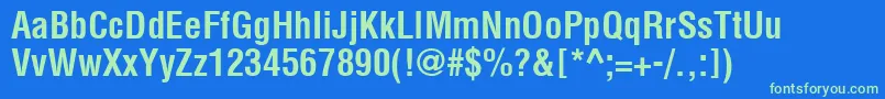 ContextCondensedSsiBoldCondensed Font – Green Fonts on Blue Background