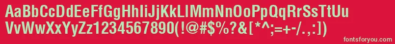 ContextCondensedSsiBoldCondensed Font – Green Fonts on Red Background