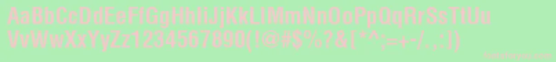 ContextCondensedSsiBoldCondensed-fontti – vaaleanpunaiset fontit vihreällä taustalla