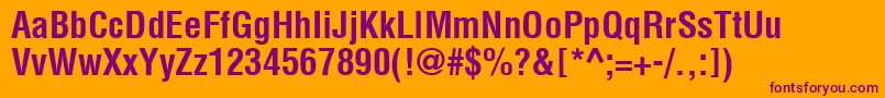 ContextCondensedSsiBoldCondensed Font – Purple Fonts on Orange Background