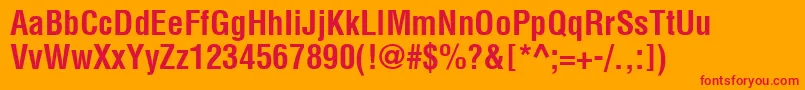 ContextCondensedSsiBoldCondensed Font – Red Fonts on Orange Background
