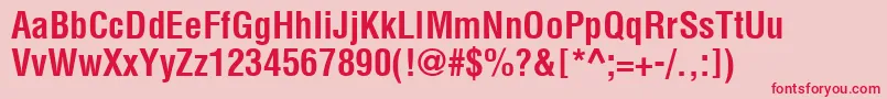 フォントContextCondensedSsiBoldCondensed – ピンクの背景に赤い文字
