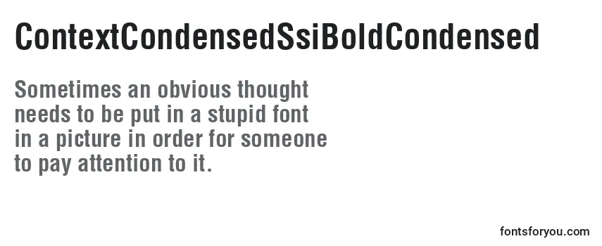 Review of the ContextCondensedSsiBoldCondensed Font