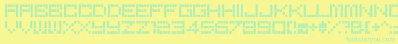 BoredRegular-Schriftart – Grüne Schriften auf gelbem Hintergrund